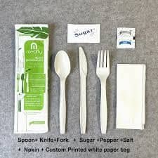 Compostable cutlery sets